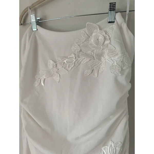NWOT Lulus Divine Sensation White 3D Embroidered Strapless Mini Dress Size Large - Image 6