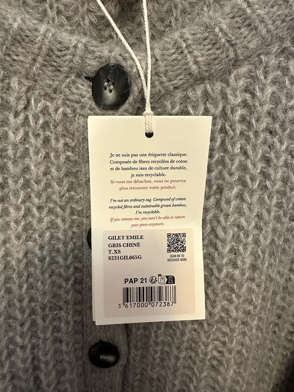 Sezane Emeli Cardigan Grey - Image 3