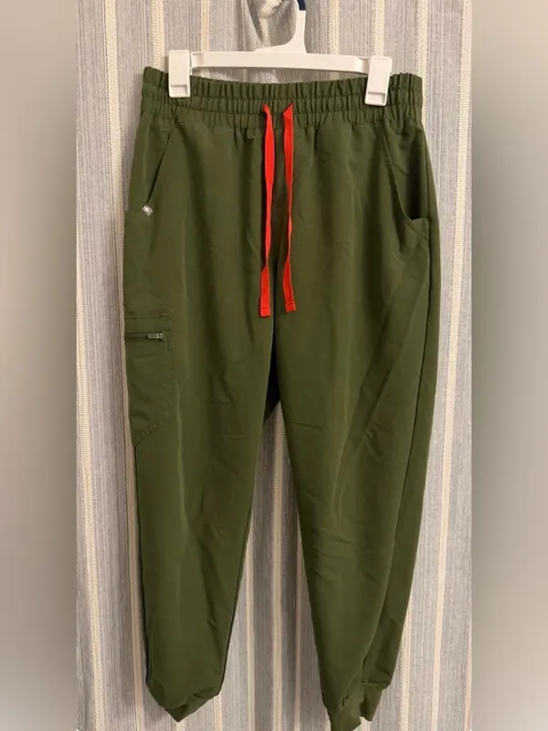 FIGS Dark Olive Zamora Jogger Scrub Pants - Women's Size Medium EUC - Image 2