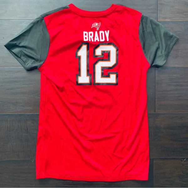 NFL Tampa Bay Bucs Buccaneers Tom Brady Sparkly Jersey Top - Image 2