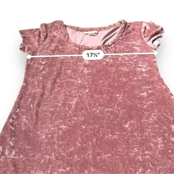 Vintage Gold Label Victoria's Secret Pink Velvet Short Sleeve Mini‎ Dress Sz M - Image 7