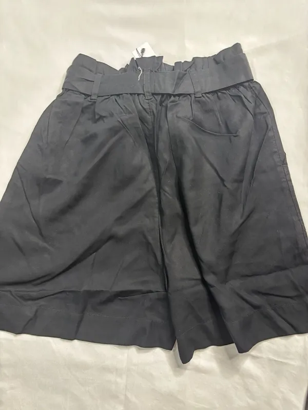 The Drop Black Satin Pull-On Elastic Waistband Drawstring Shorts - Image 2