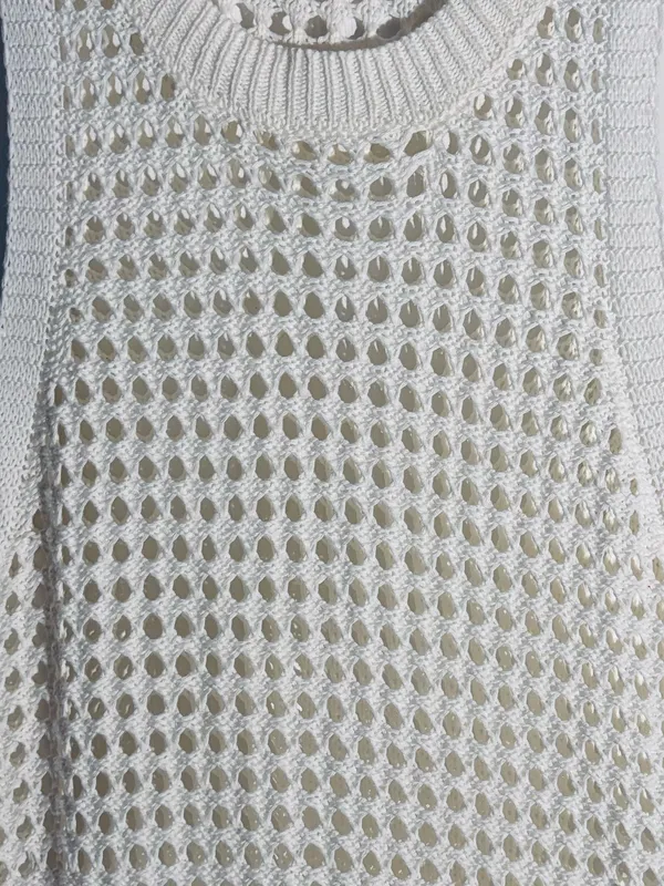 Shade&Shore Women's M Crochet Cover Up Midi Dress White, Boho, Cottage, Summer - Image 7