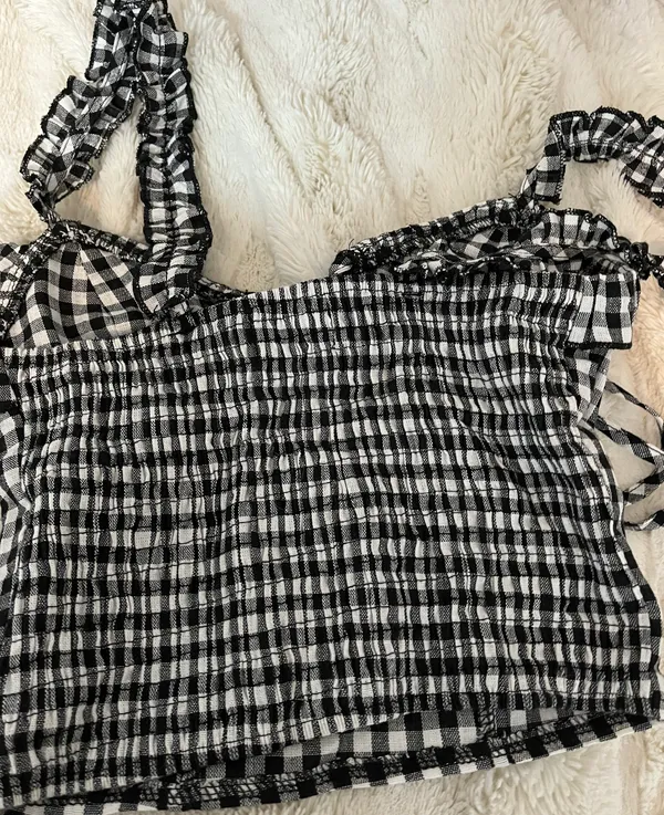 Tiger Mist Gingham Top - Image 7