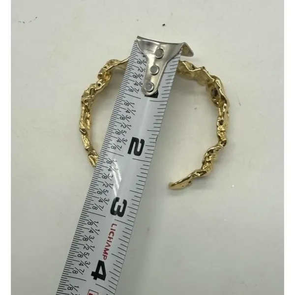 Amber Sceats Emery Cuff‎ Bracelet Crushed Metal Design 24k Plated - Image 6