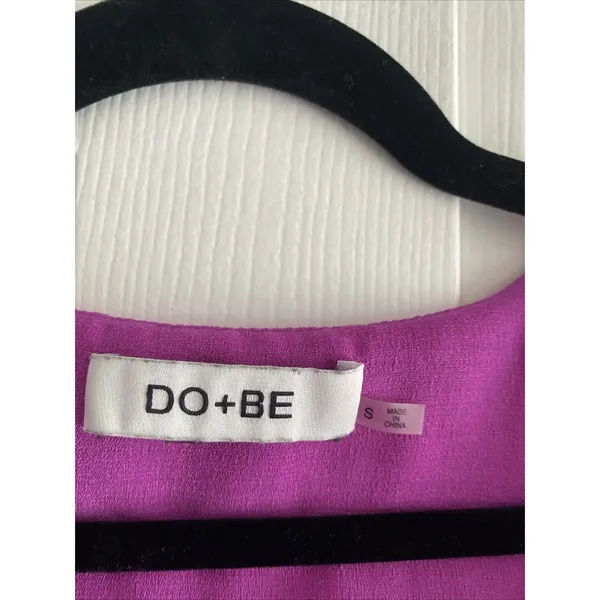 DO+BE Ruffle Wrap Top Womens Size S Magenta Pink Open Back Summer Boho Linen-Mix - Image 2