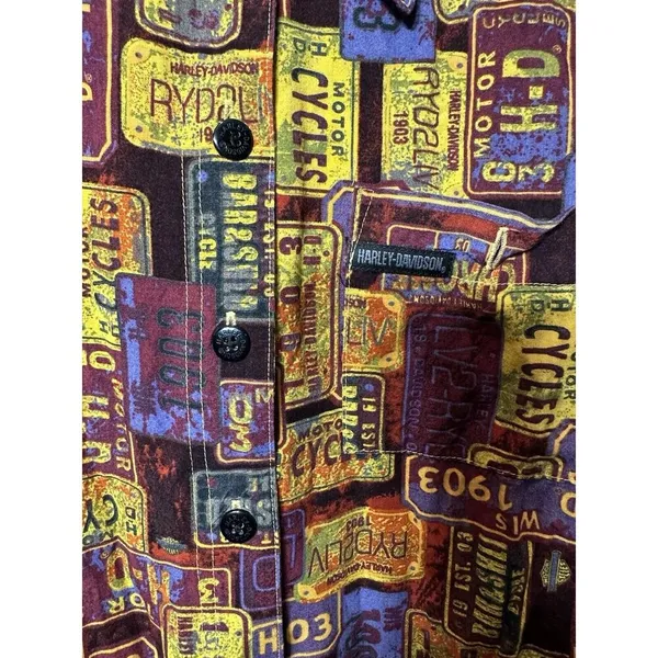 Harley Davidson Sleeveless Shirt License Plate Graphic Womens Medium Vintage - Image 4
