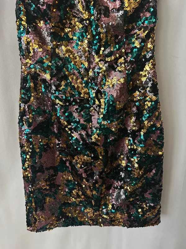 Dress the Population Sexy Black Sequins Strappy Cocktail Mini Dress **Size M**🔥🔥 - Image 6