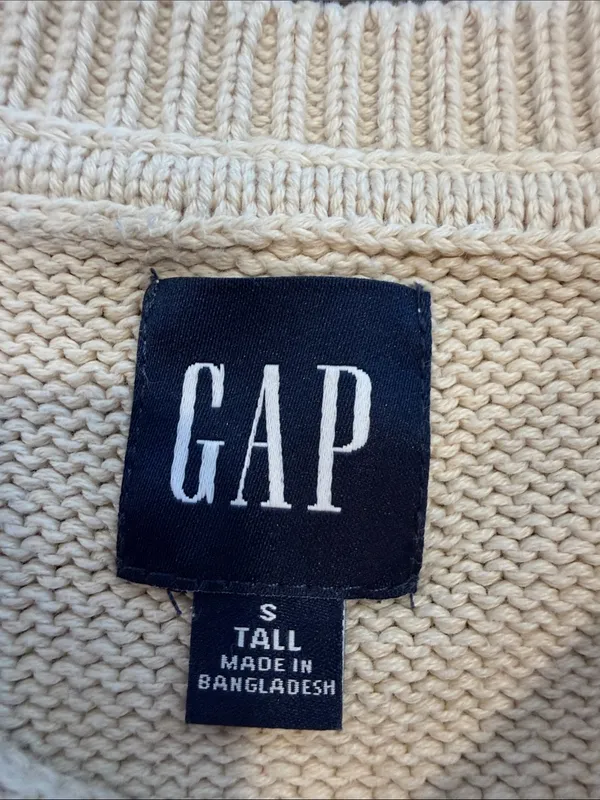 GAP Women’s Ivory Crewneck Sweater Size Small Tall - C1-351 - Image 5