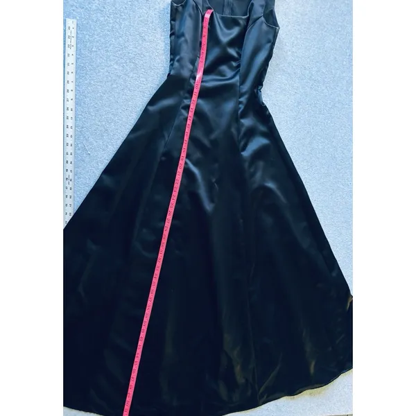 Vintage Southeastern Black Dress Women's Size 0 Long Formal Bridal Prom 80's 90s - Image 9