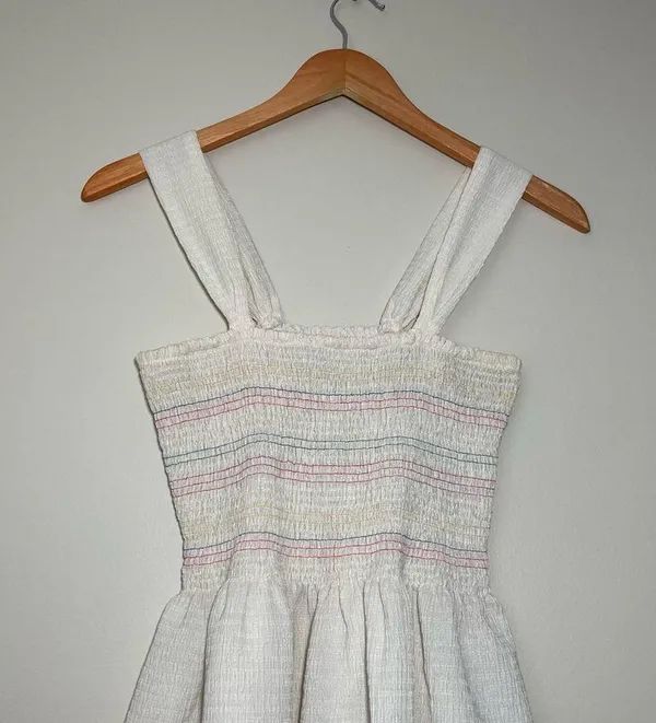 Madewell Rainbow Smocked Peplum Tank - Image 2