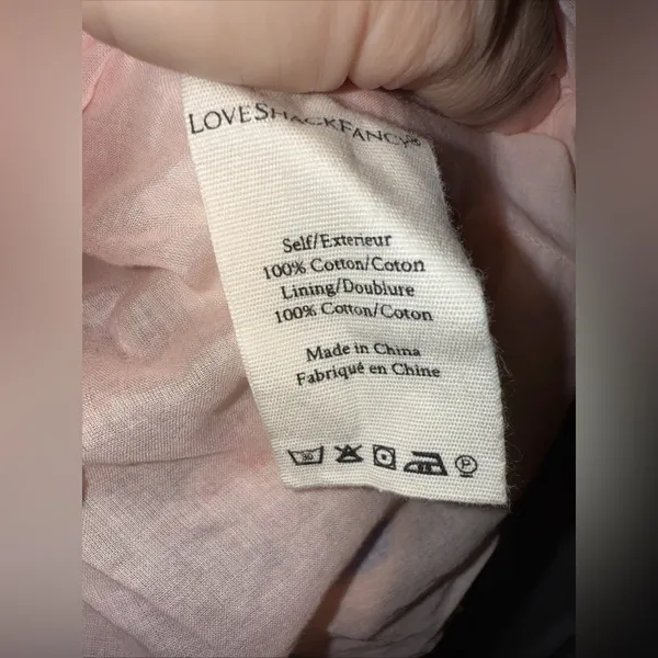 Love Shack Fancy Floral Cotton Corduroy‎ Peachy Mini Dress Size 10 - Image 4
