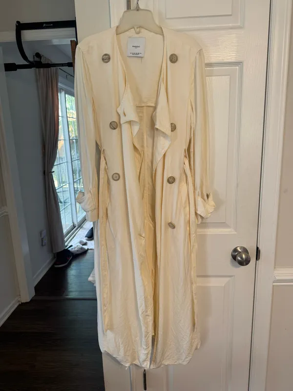 NWOT Mango Double Breasted Belted Trench Jacket - Image 4