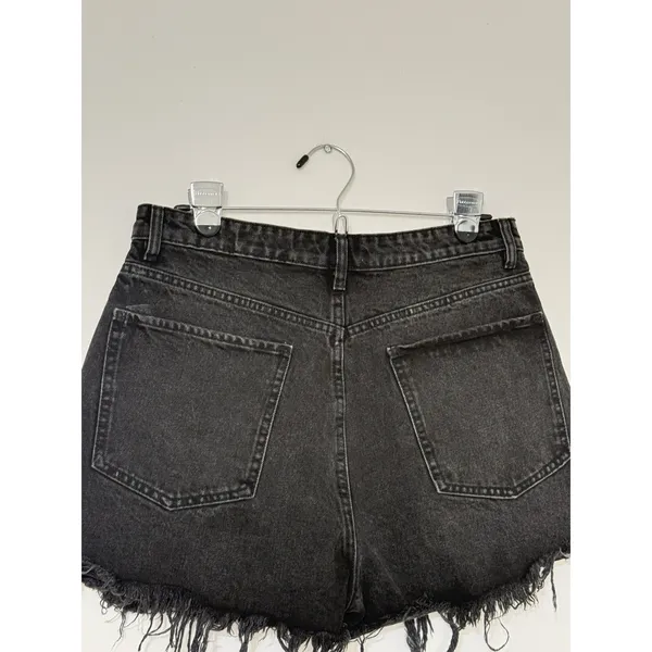 NWT Zara Women's Black High Waisted Frayed Hem Cut Off Denim Shorts Size 10 - Image 5