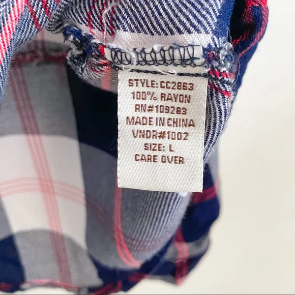 Vintage Havana Americana Plaid Fly Back Shirt Size Large - Image 9