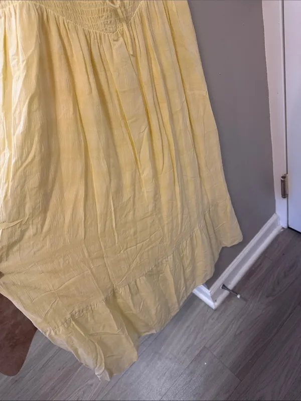 Hippie Rose Butter Yellow Smocked Tiered Midi Dress – Size Medium – NWT - Image 3
