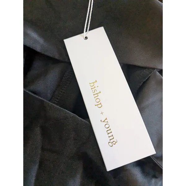 ANTROPOLOGIE Bishop + Young Camila Black Satin Twist Back Shift Dress Sz S NWT - Image 12