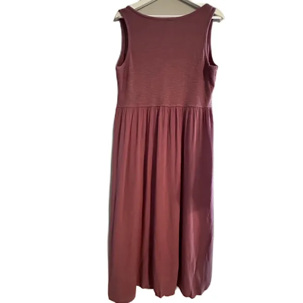 FRYE Women’s Maxi Dress Dusty Rose‎ Pink Mauve Size XL Sleeveless Button Front - Image 3