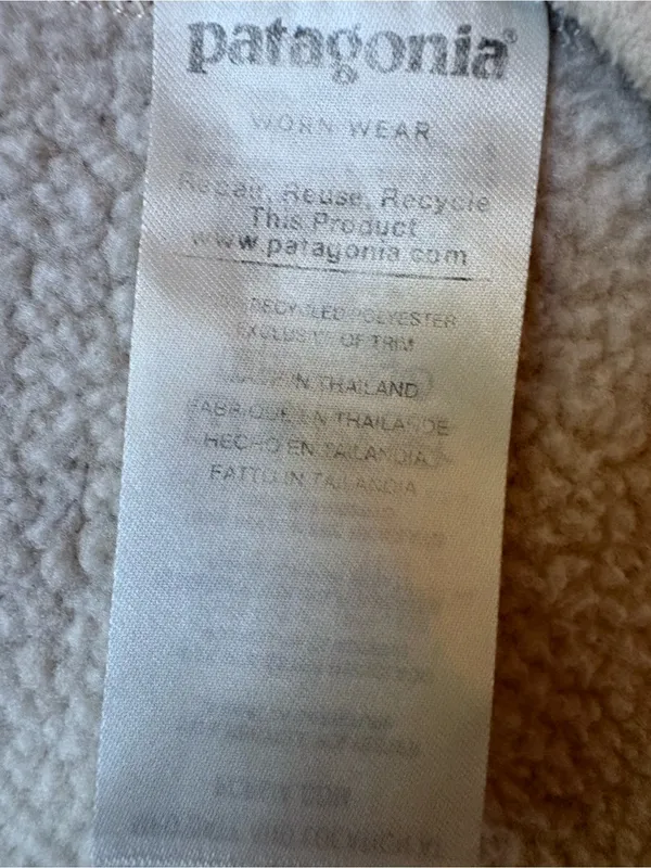 Patagonia Better Sweater 1/4 Zip Fleece Medium Birch White Cream Pullover - Image 4
