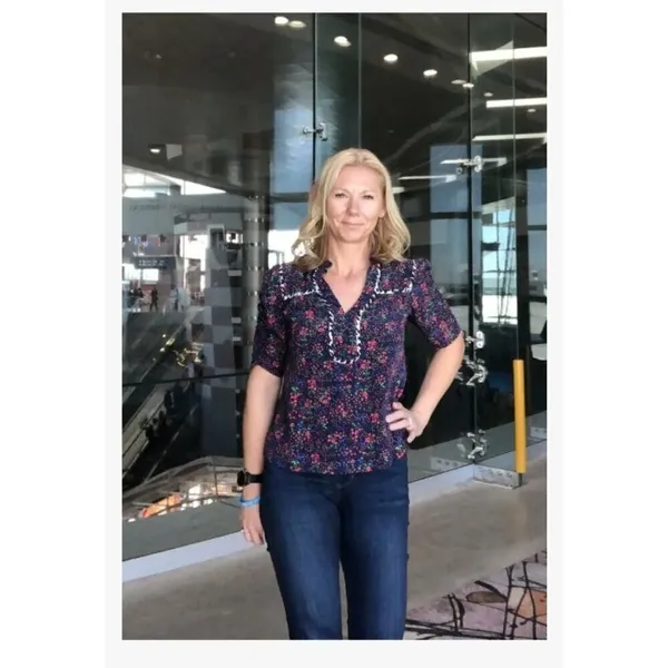 Nanette Lepore Ditsy Daze Top in Blue 4 Womens Silk Floral Blouse - Image 11