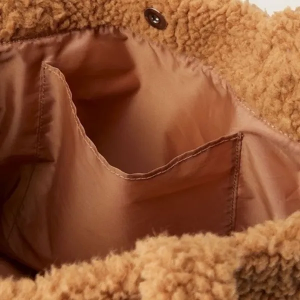 Victoria’s Secret PINK Cozy Plush Teddy Bear Warm Tan Brown Tote Bag - Image 8