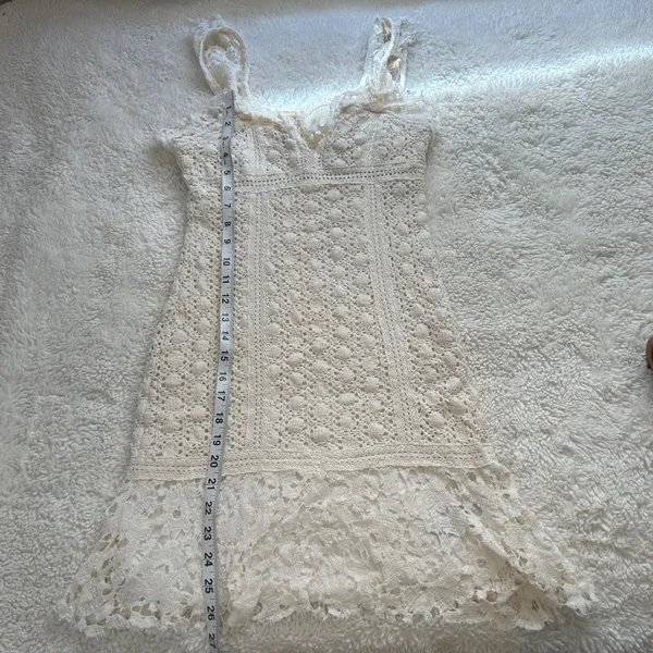 Free People Womens Ivory Lace Dress 2 Festival Boho Indie Summer Wedding Cottage - Image 4