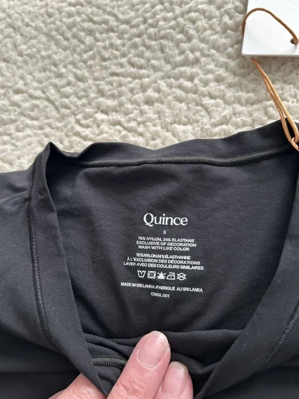 Quince Short Sleeve Second Skin T-Shirt Bodysuit Black Size S - Image 2