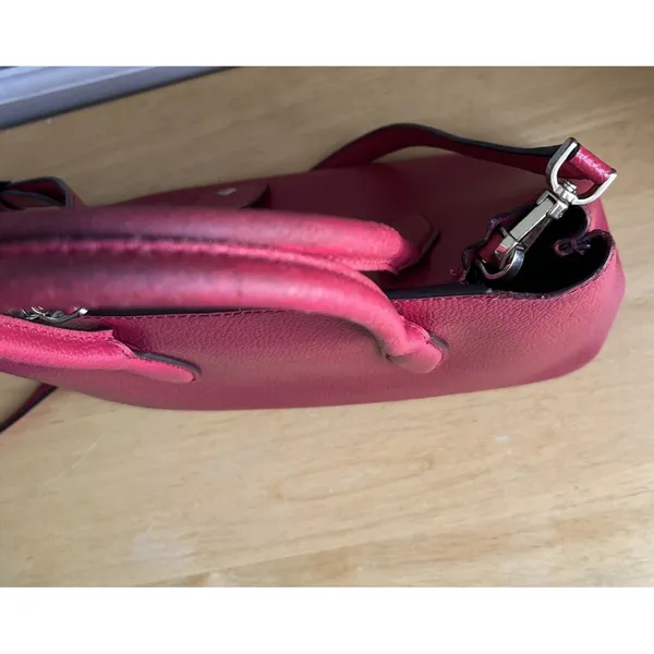 Kate Spade New York Red Leather Satchel Top Handle Crossbody Bag Medium - Image 11