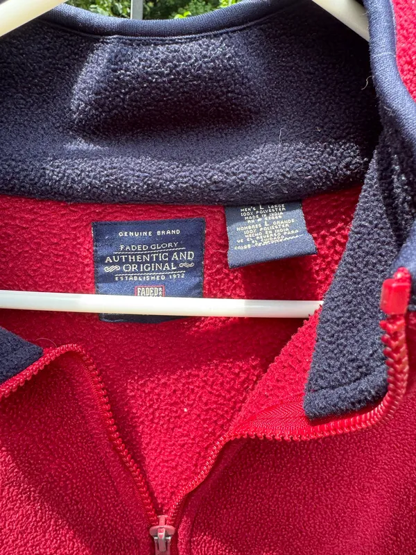 Faded Glory Vintage Quarter-Zip- red and blue - Image 2