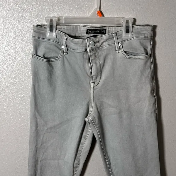 Abercrombie‎ & Fitch Women Gray Distressed Jeans Signature Collection size 27 - Image 4