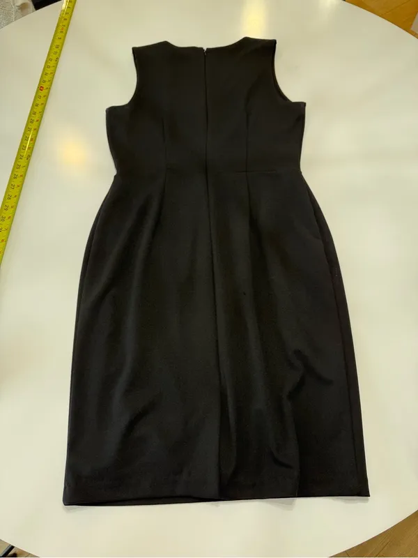 White House Black Market Black Sleeveless Faux-Wrap Midi Dress Size 8 - Image 7