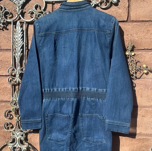 3x1 NYC Denim Jumpsuit Sz Large Straight Leg Long Sleeve Button Up Collared NWT - Image 8
