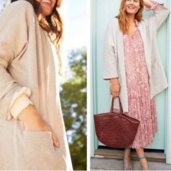 Anthropologie Duster Cardigan‎ Donni Sandwash Ribbed Oversized Open Women's - Image 3