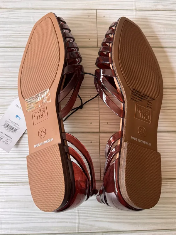 Time and Tru Women's Huarache Jelly Sandals Flats Sz 9.5 NWT - Image 7