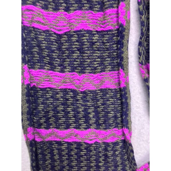J.Crew‎ Knit Scarf Womens OS Purple Fair Isle Lambs Wool Cashmere Winter - Image 6