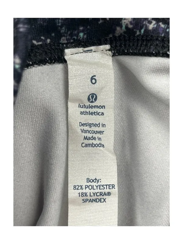 Lululemon Leggings Womens 6 Black Gray Abstract Print High Rise Yoga Pant - Image 7