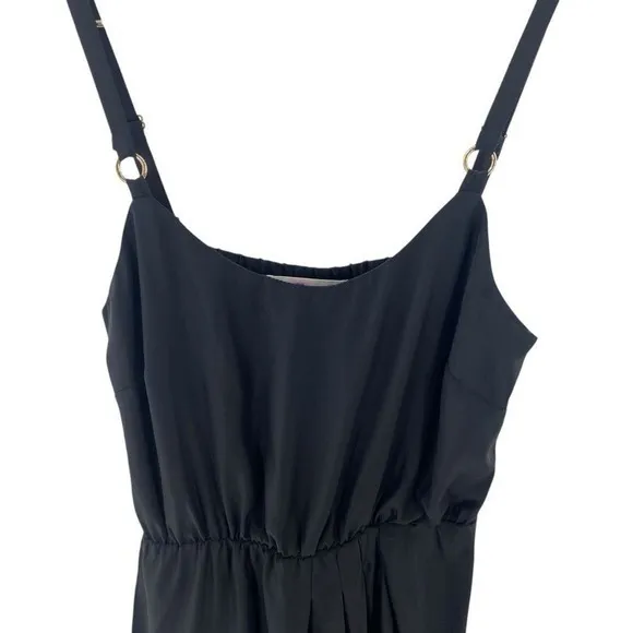 Amanda Uprichard Size‎ S Tulip Hem Mini Dress Black Silk Spaghetti Strap LBD - Image 5