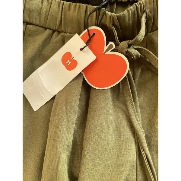 CIDER Green Wide Leg Drawstring Cropped Pants Women 100 Polyester Casual Comfort - Image 5
