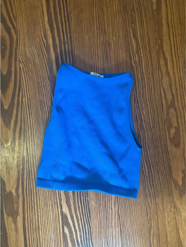 Blue Cotton On Top high neck cropped - Image 2