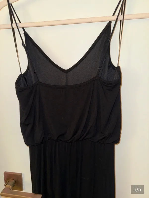 Black Spaghetti Strap Maxi Dress with Side Slit - Image 5