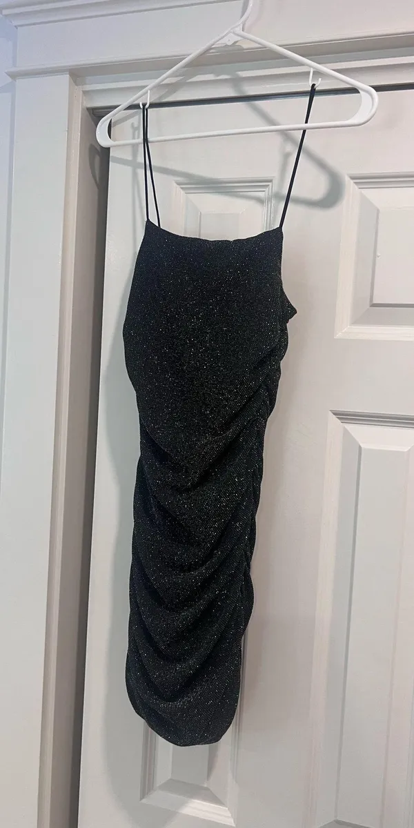 Bodycon Black Sparkle Princess Polly Dress - Image 4