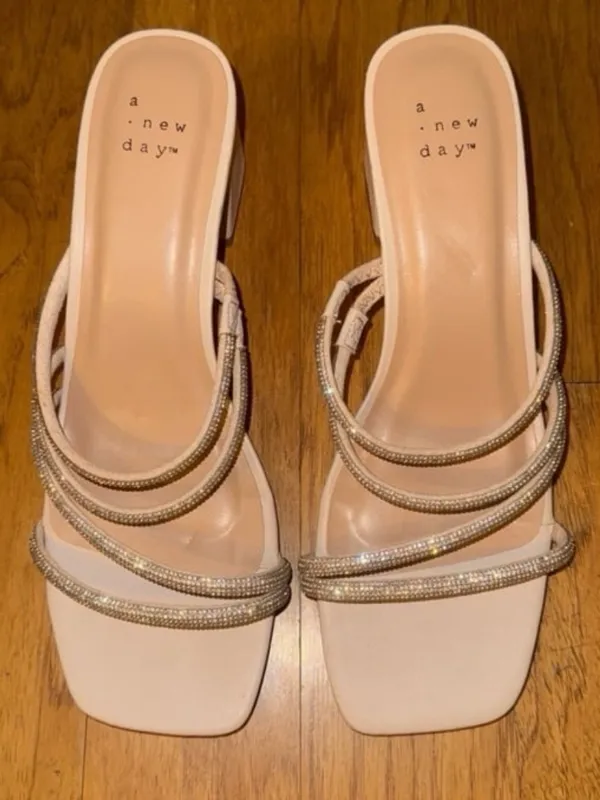Brand New Target A New Day Sparkly + Pink Beige Square Heels - Image 5