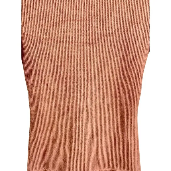 Abercrombie & Fitch Brown Tan Ribbed Knit Long Sleeve Bodysuit Top Womens Size S - Image 5