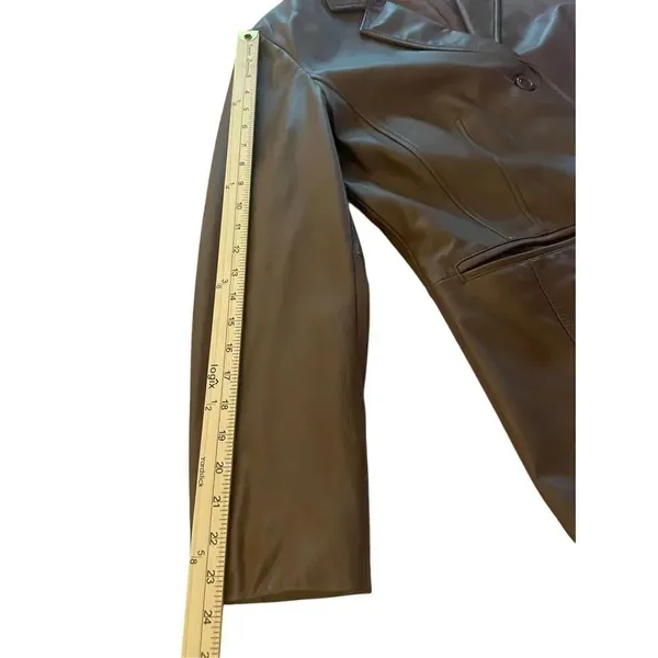 Preston & York Women’s Lambskin Leather Jacket Brown Size L - Image 7