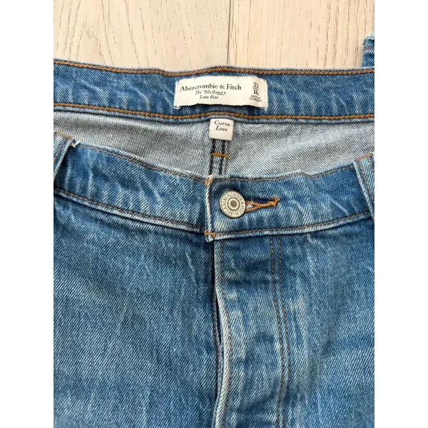 Abercrombie & Fitch The 90s Baggy Low Rise Jeans Womens 33/16R Y2K - Image 3