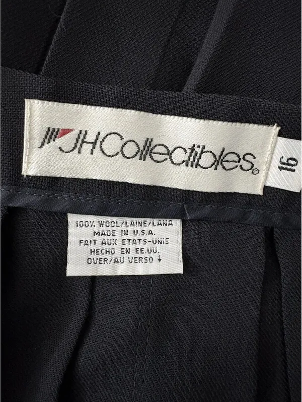 #HCOLLECTIBLES Womens Black Pleated Button-Front Lined Midi Skirt Size 16 - Image 7