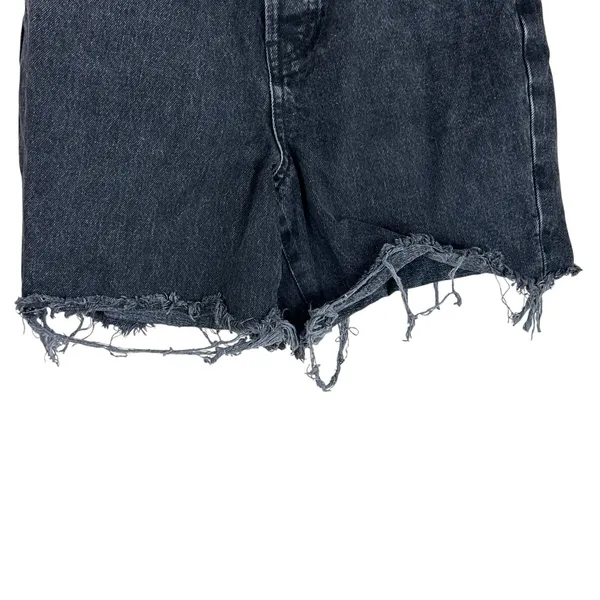 BDG Urban Outfitters Distressed Raw Hem Denim Shorts Washed Black Grunge Size 25 - Image 3