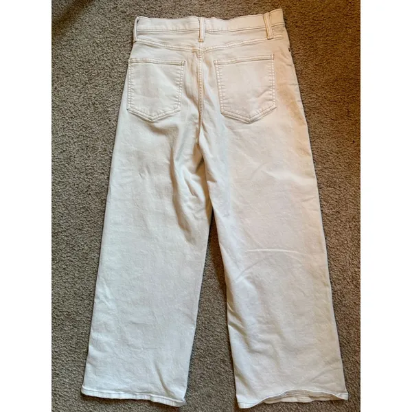 Gap 1969 Denim Womens High Rise Wide Leg Jeans Off White Cream‎ Size 8/29 - Image 2