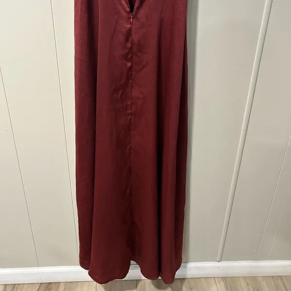 Lulus Extra Extravagance Burgundy Sleeveless Maxi Dress size: Small - Image 8