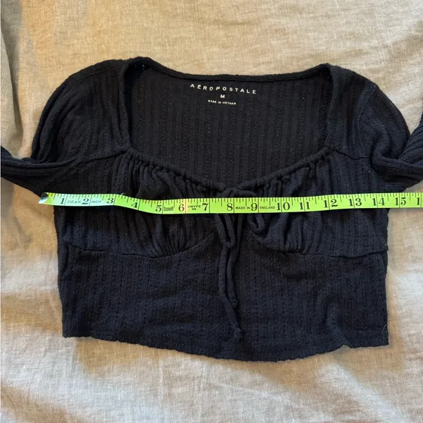 Aeropostale Black Long-Sleeve Crop Top - Image 7